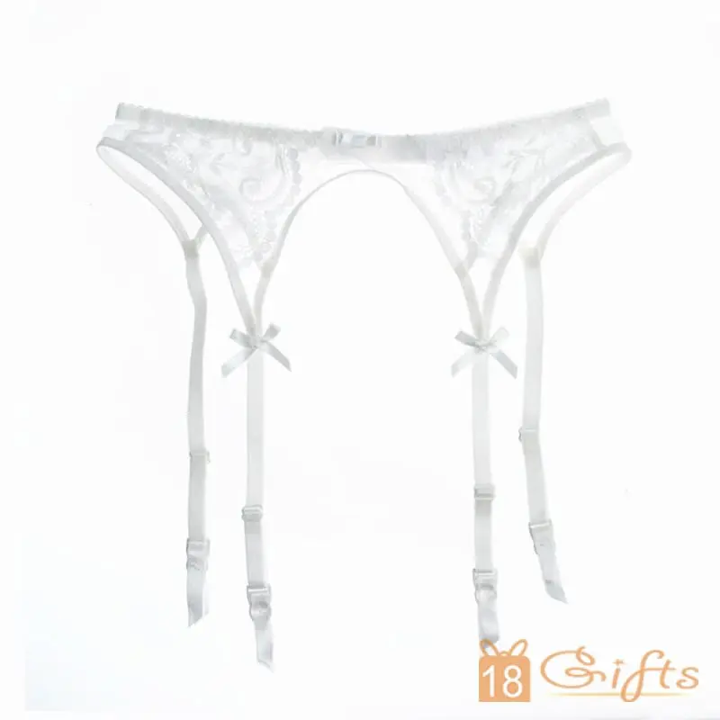 Monny 純白蕾絲吊襪帶