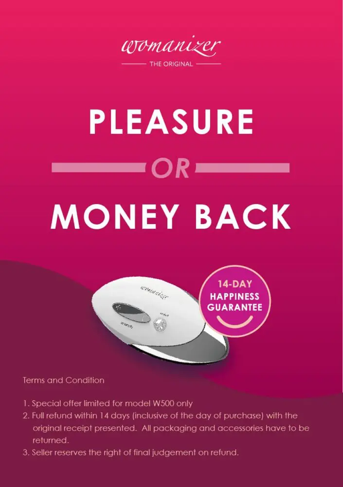Womanizer 14天內無條件退回「開心保證」！