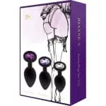 Rianne S Booty Plug Set 3X Black 紫鑽後庭塞套裝