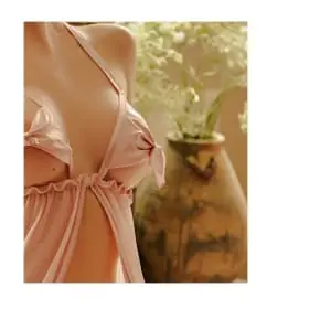 Valentina Lauren Chemise 鏤空透視絲質吊帶裙套裝