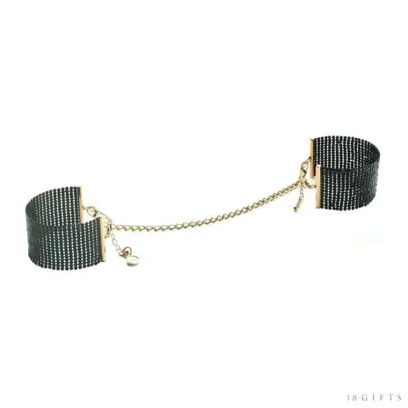 【特價】Secret Kisses Metallic Black Mesh Cuffs 純黑鐵網手鏈款式手銬 - Image 3