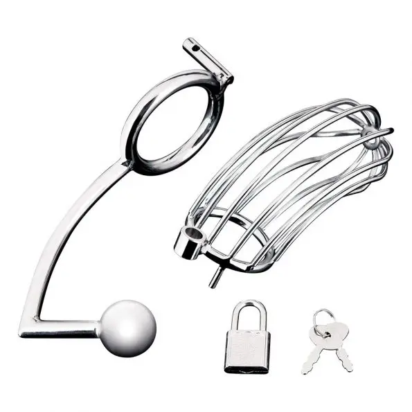 Cock Cage With Anal Stimulator 貞操鎖連後庭塞