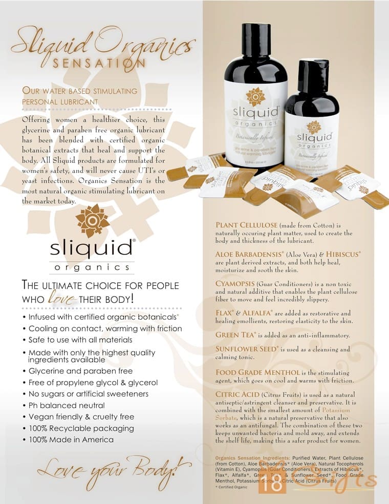 Sliquid Organics Sensation 有機敏感提升水性潤滑液